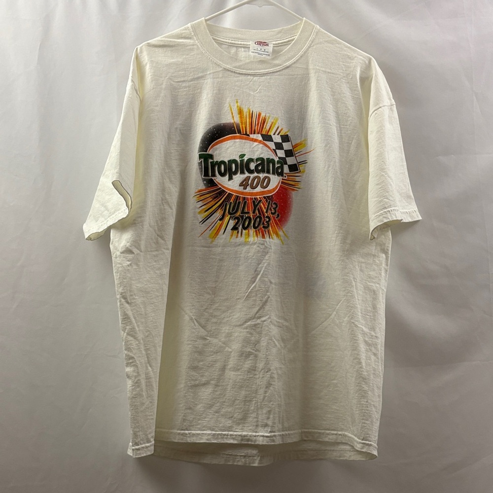 Vintage Tropicana 400 July 13, 2003 T-shirt Size Large Chicagoland Speedway